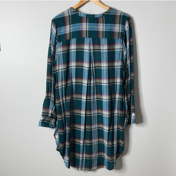 NWT Anthropologie Akemi + Kin Tunic Wool Blend Top Long Length Button Plaid Sz L - Picture 4 of 13